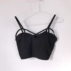 Boohoo black bralette/crop top